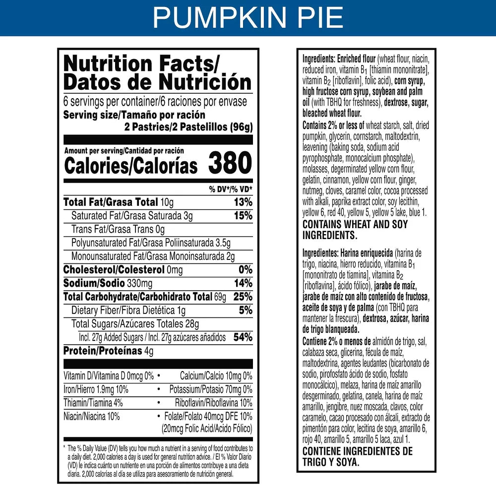 Frosted Pumpkin Pie Filling Toaster Pastries - 20.3oz/12ct