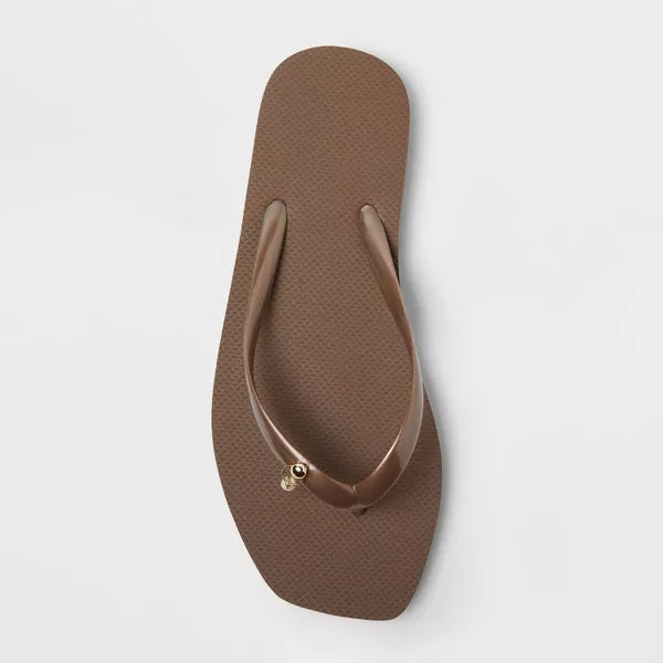 Women's Palmer with Charm Square Toe Flip Flops - Shade & Shore
