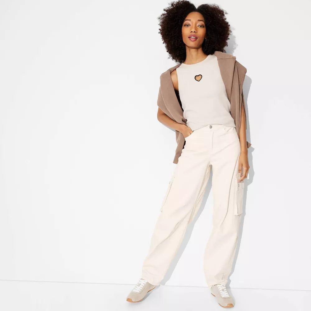 Mid-Rise Barrel Cargo Pants