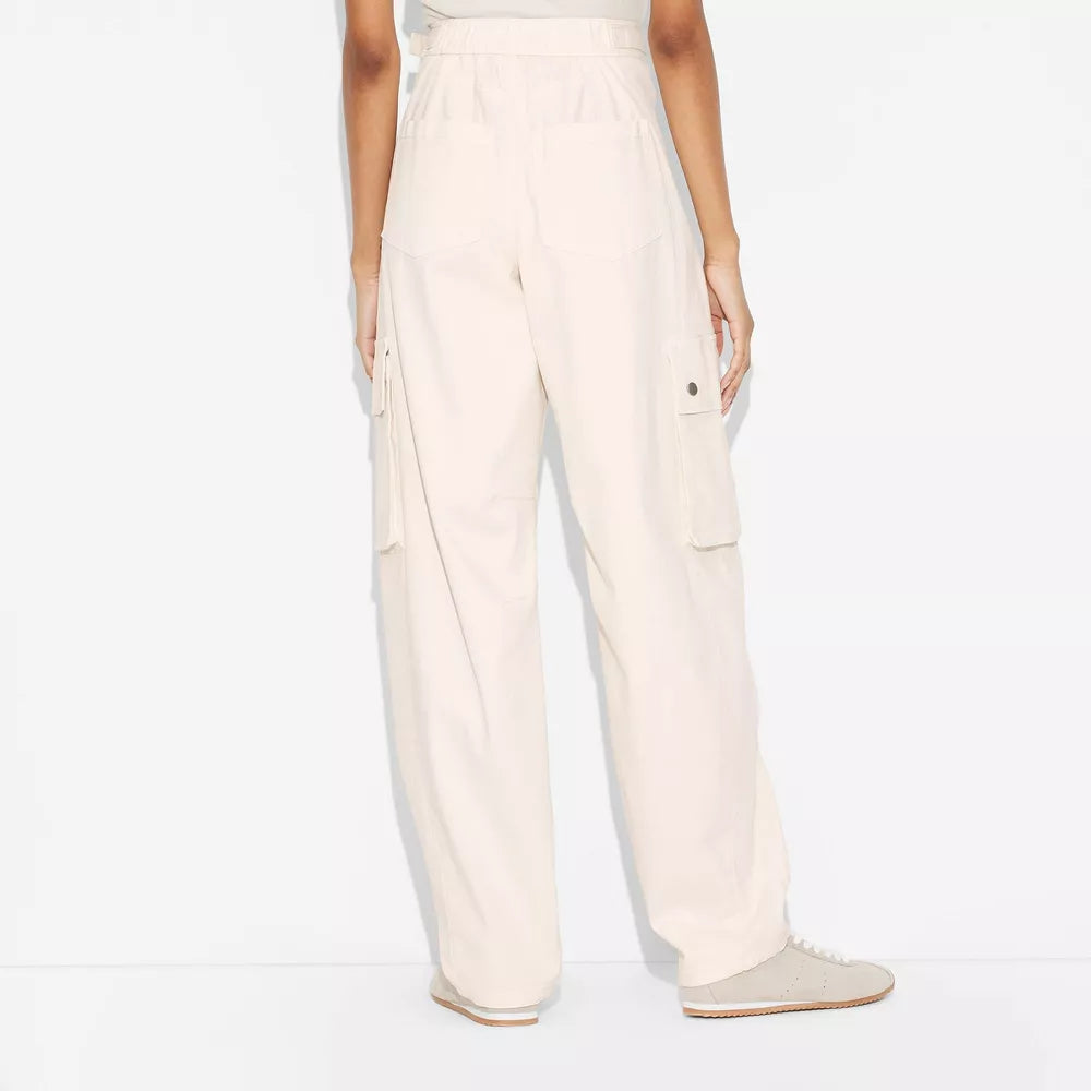 Mid-Rise Barrel Cargo Pants