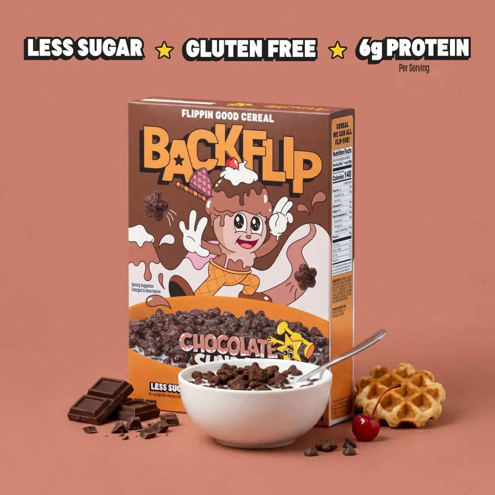 Cereal Backflip Chocolate Sundae con 6 g de proteína por porción