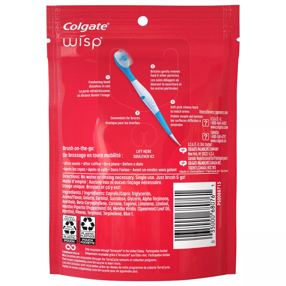 Max Fresh Wisp Disposable Travel Toothbrushes