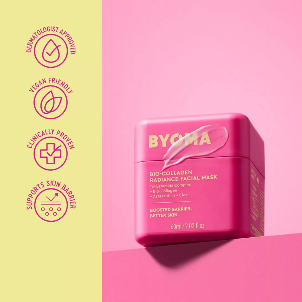 Mascarilla facial BYOMA con ceramidas y colágeno para glow