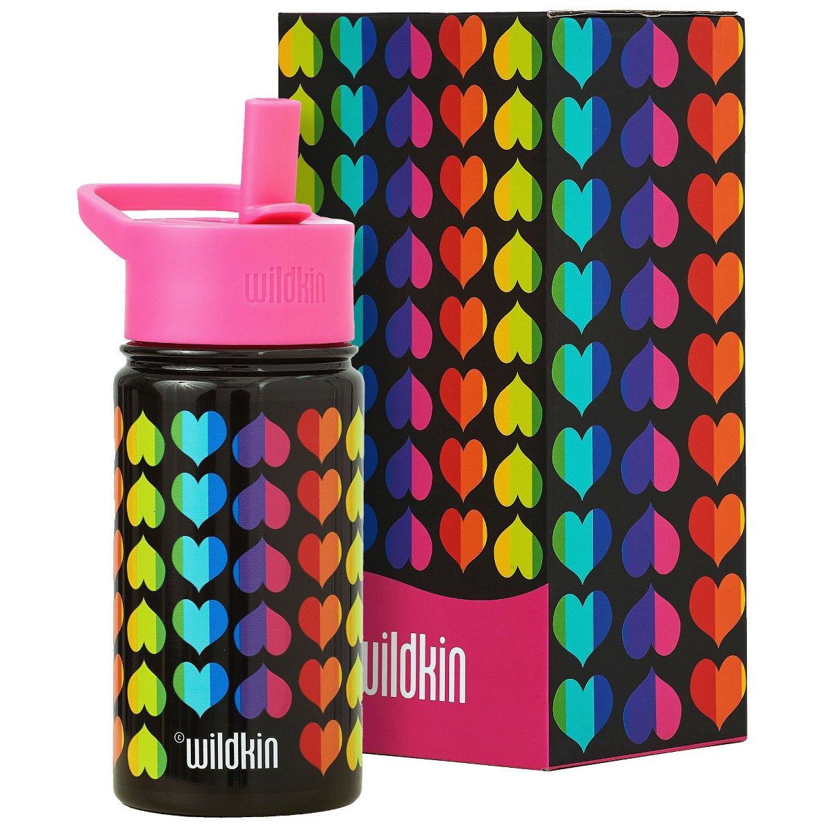 Botella térmica infantil Wildkin 14 oz diseño Rainbow Hearts #color_WIK Rainbow Hearts