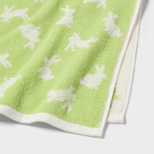 2pk Easter Bunny Hand Towel Set Green