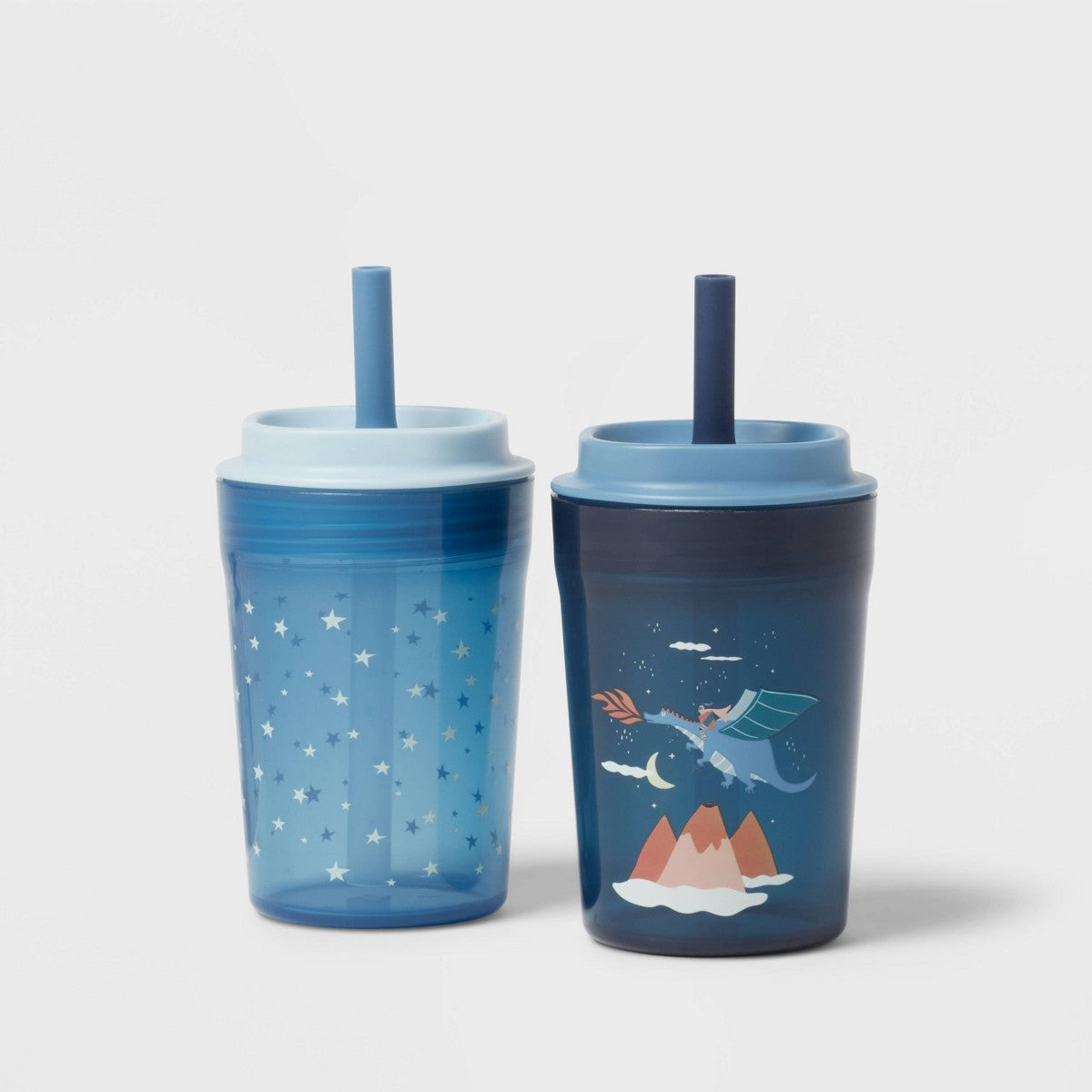 Set de 2 vasos infantiles Pillowfort Blue Dragon 414 ml #color_Blue