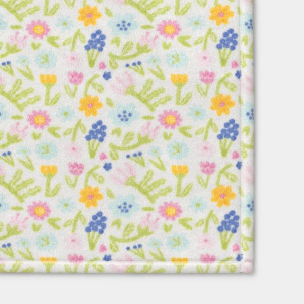 Floral Printed Plush Polyester Throw Blanket