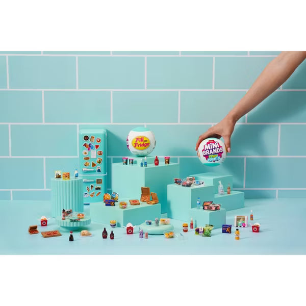 Mini Brands Fill the Fridge Mini Minis Series 1: Plastic Mini Figures Set, Includes 5 Figures