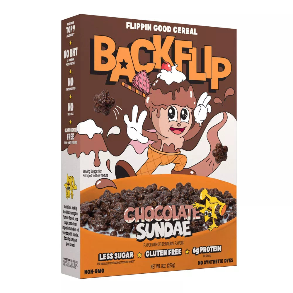 Backflip Chocolate Sundae Breakfast Cereal cereal de chocolate sin gluten