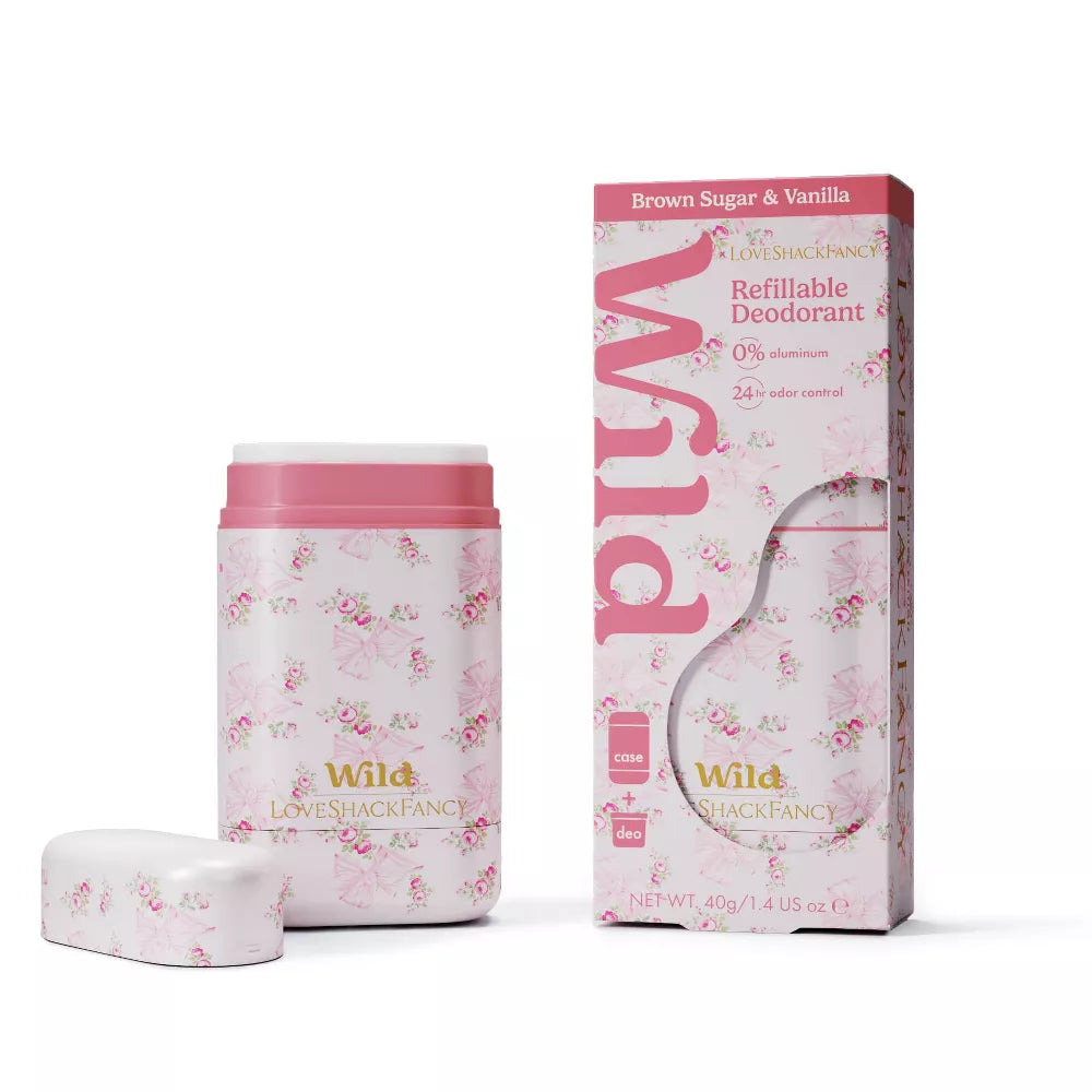 Wild Cosmetics refillable deodorant LoveShackFancy 1.4 oz #Aroma_Brown Sugar & Vanilla