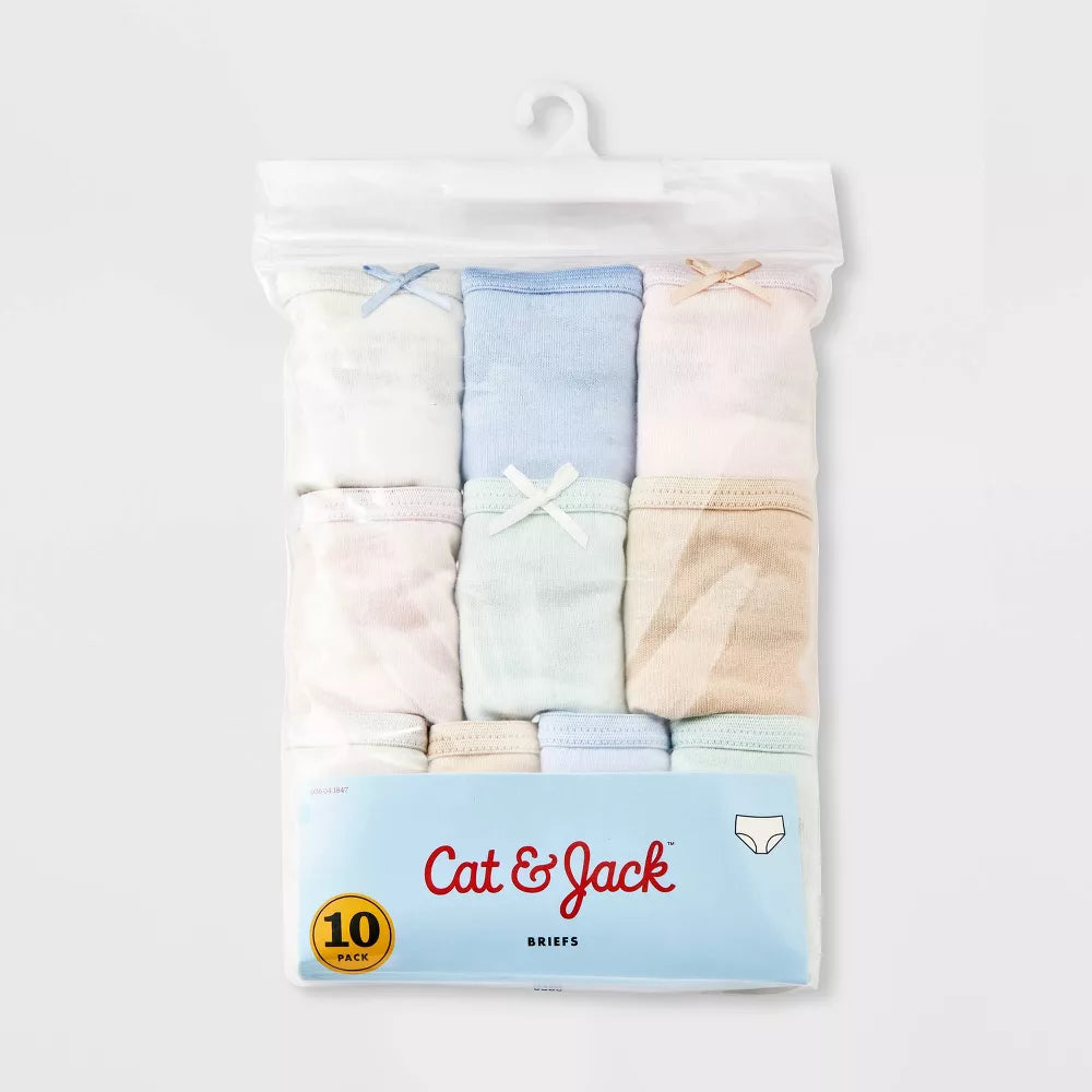 Girls' 10pk Solid Cotton Briefs