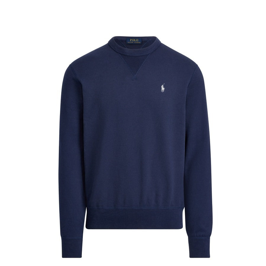 Men's Fleece Crewneck - Classic Pony White