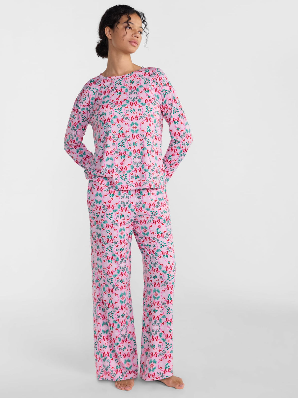 Joyspun Dreamy Soft Collection para mujer, JOS PINK CITY, vista principal de conjunto de pijama de dos piezas #color_JOS PINK CITY