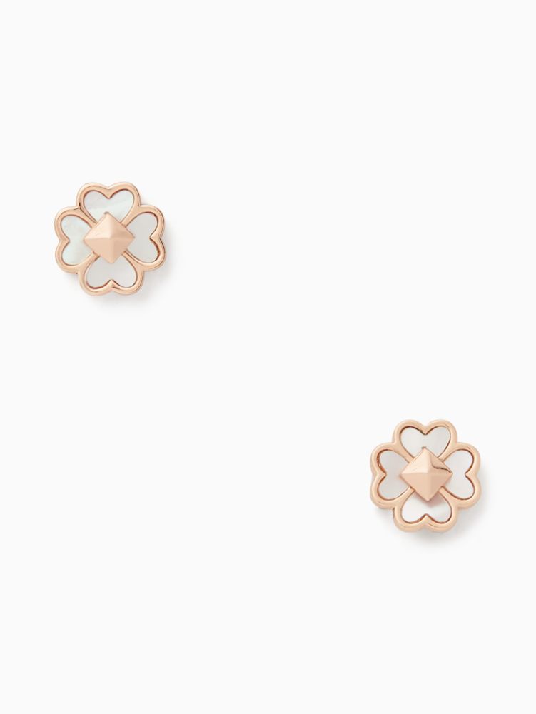 Aretes Kate Spade Spades & Studs Studs en rose gold con diseño floral mini