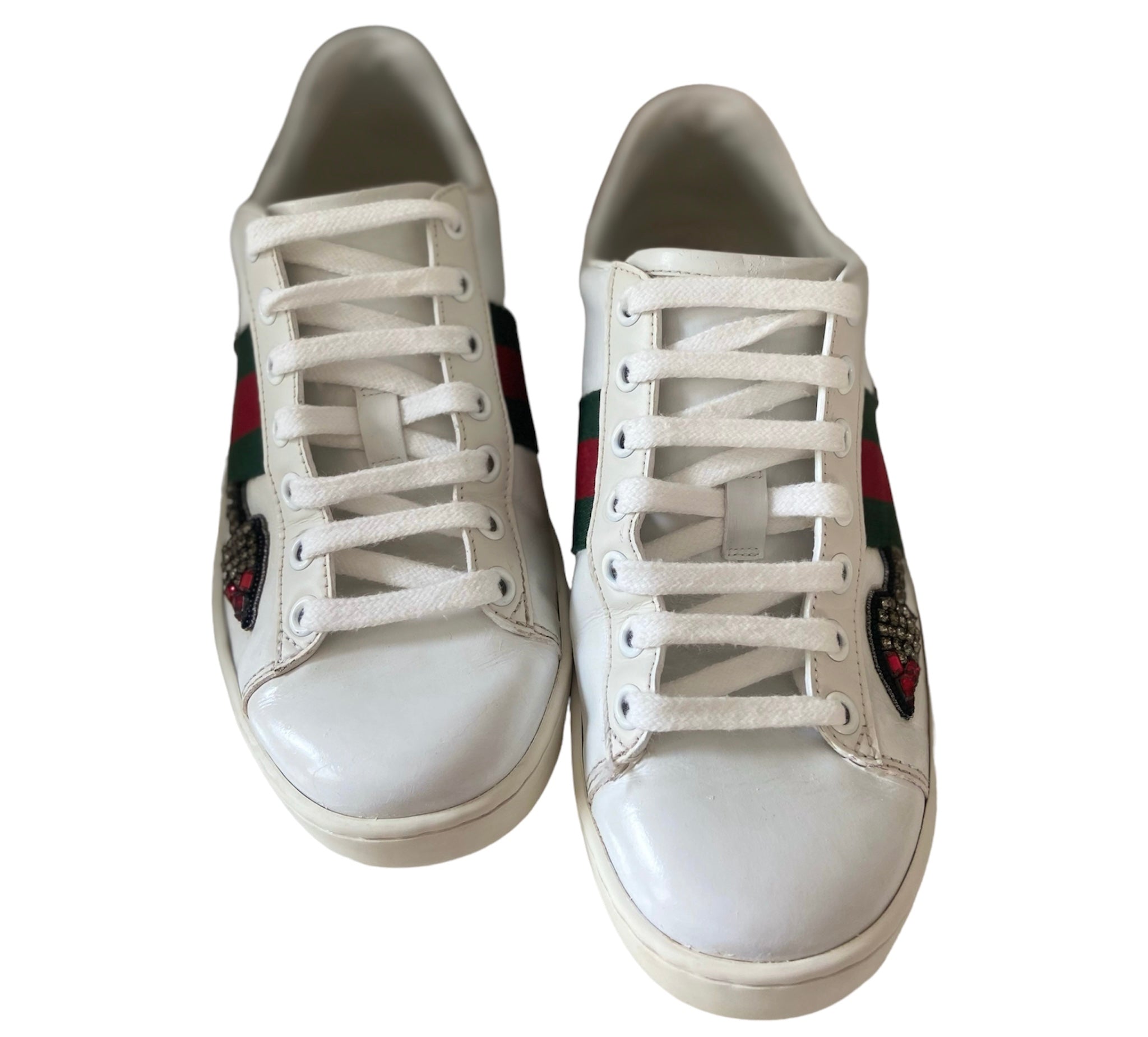 Zapatillas Ace Gucci de piel con parche de flecha