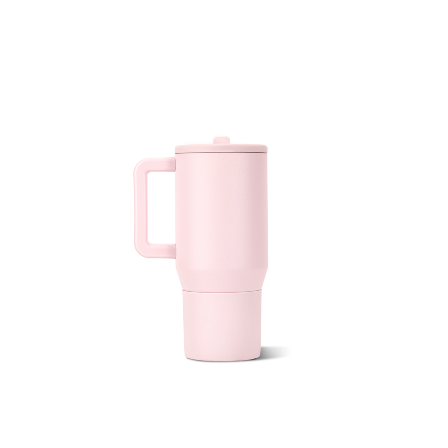 Vista posterior del vaso térmico HydroJug Traveler de 20 oz en color Pink Sand #color_Pink Sand