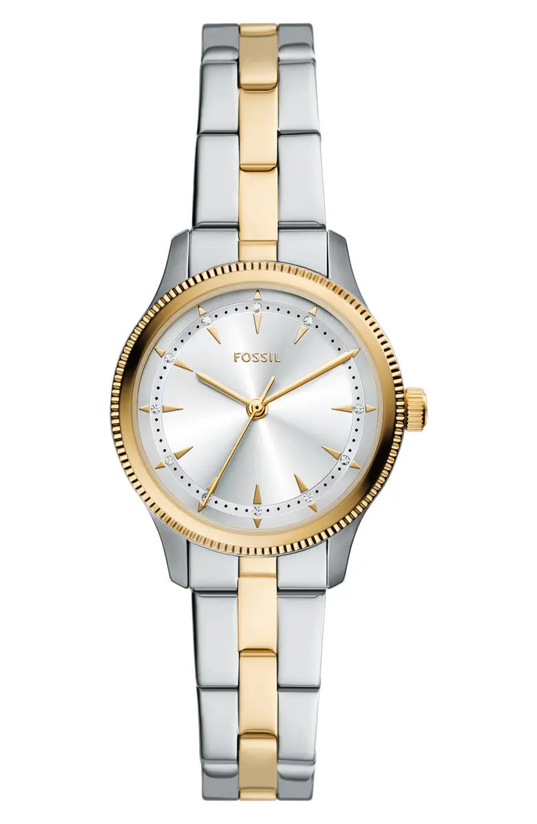Fossil Brynn Three-Hand Stainless Steel Bracelet Watch 30mm bicolor