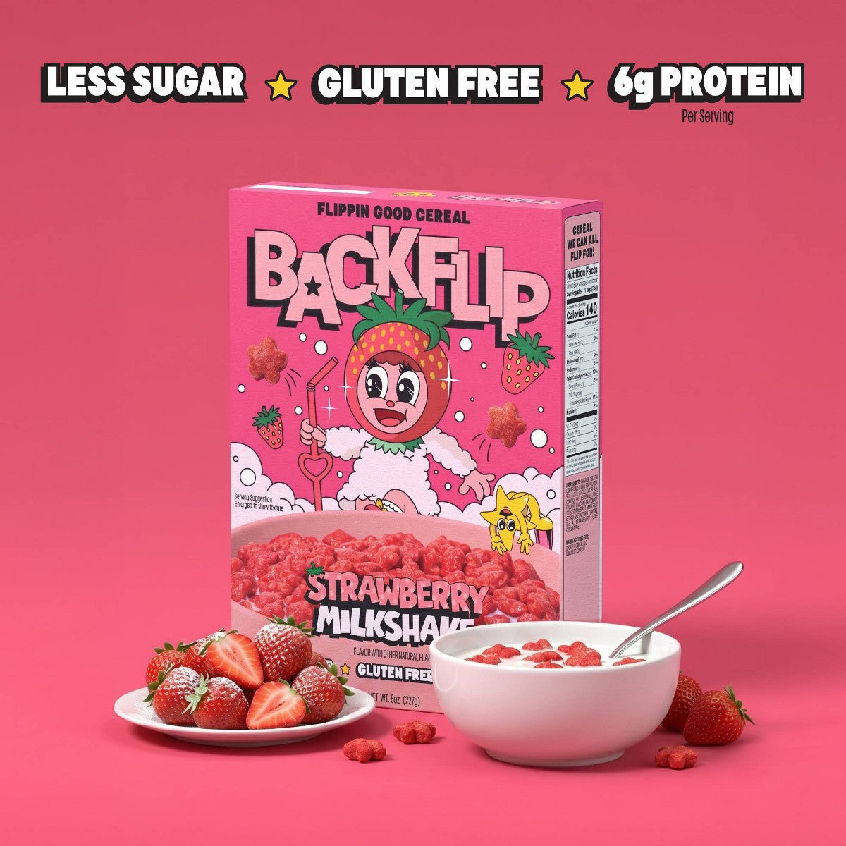 Backflip Strawberry Milkshake Breakfast Cereal 8 oz imagen del producto