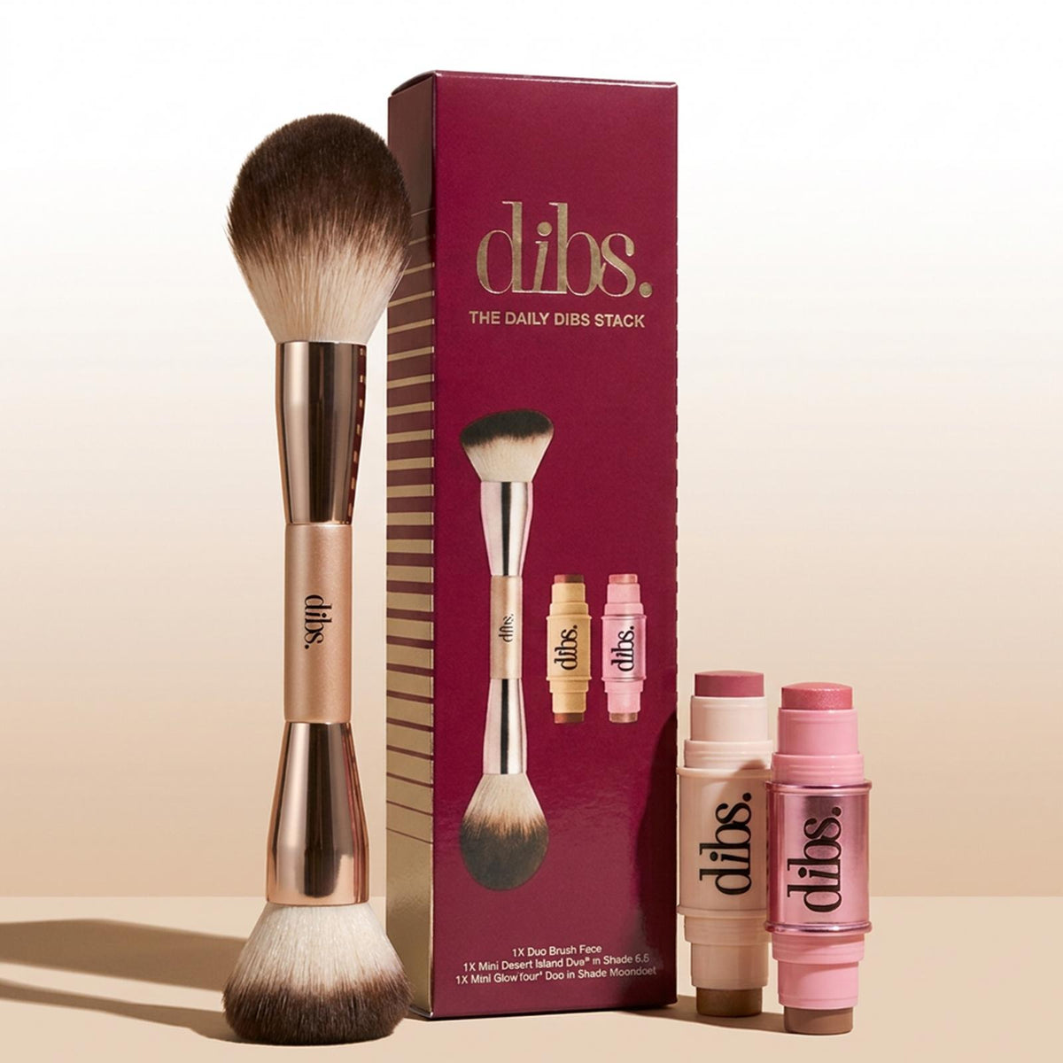 DIBS Beauty The Daily DIBS Stack kit de rubor bronceador iluminador y brocha, fotografía 5