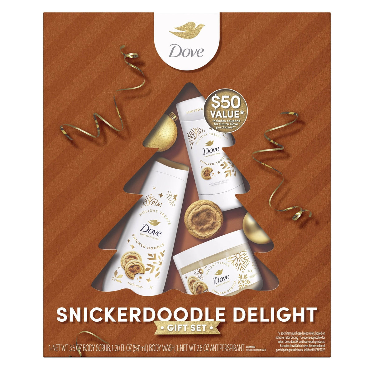 Dove Snickerdoodle Delight Gift Set de 3 piezas, foto 1, edición limitada navideña