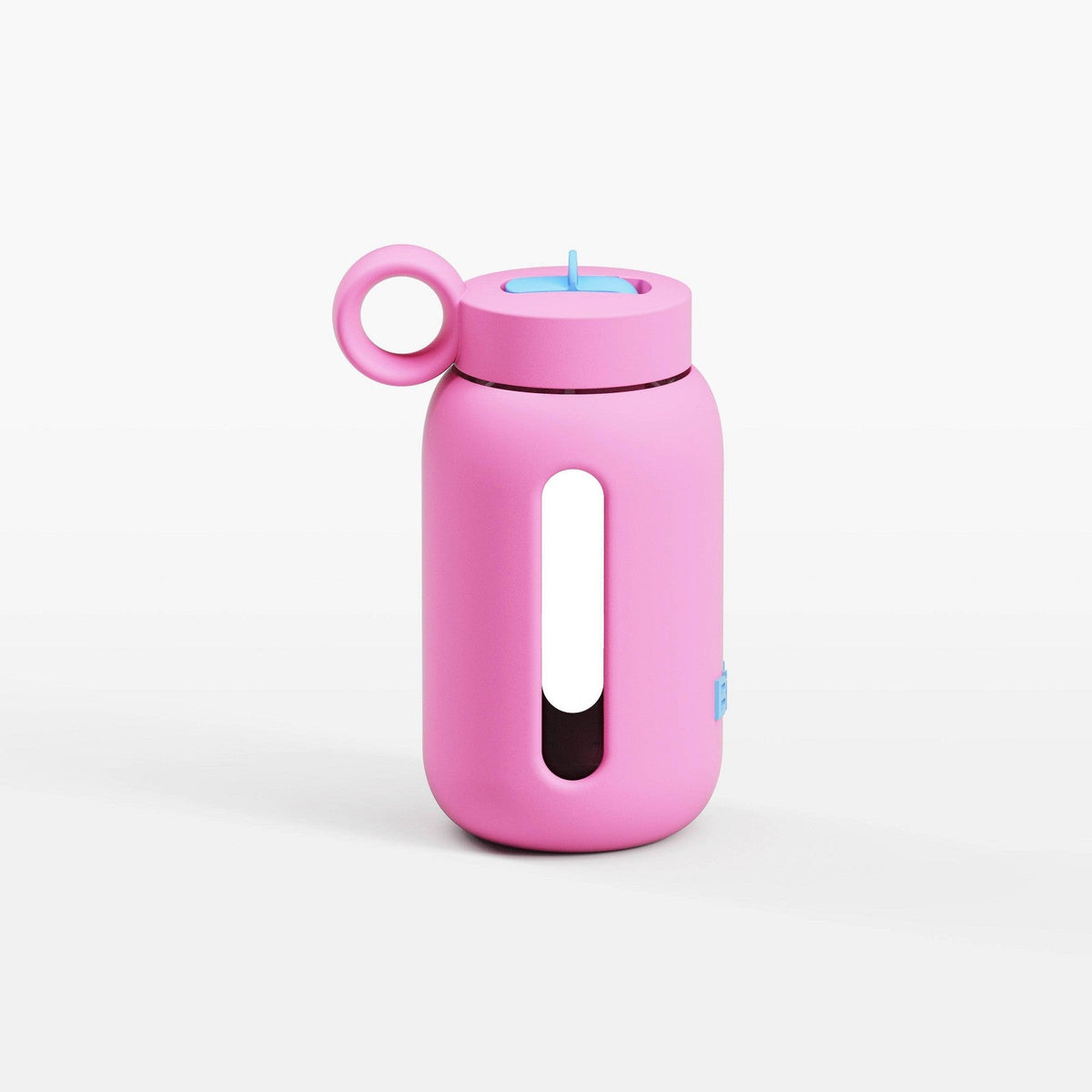 Botella infantil de vidrio Bink Bubblegum con funda protectora color rosa #color_BINK Bubblegum