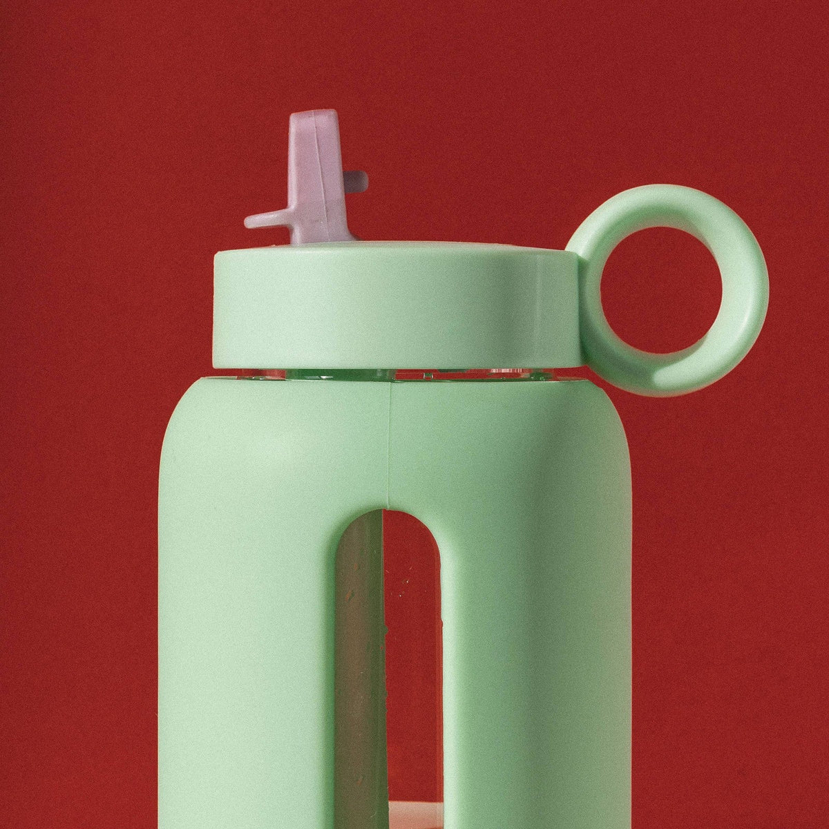Funda de silicona verde menta de botella Bink Sea Glass para niños #color_BINK Sea Glass