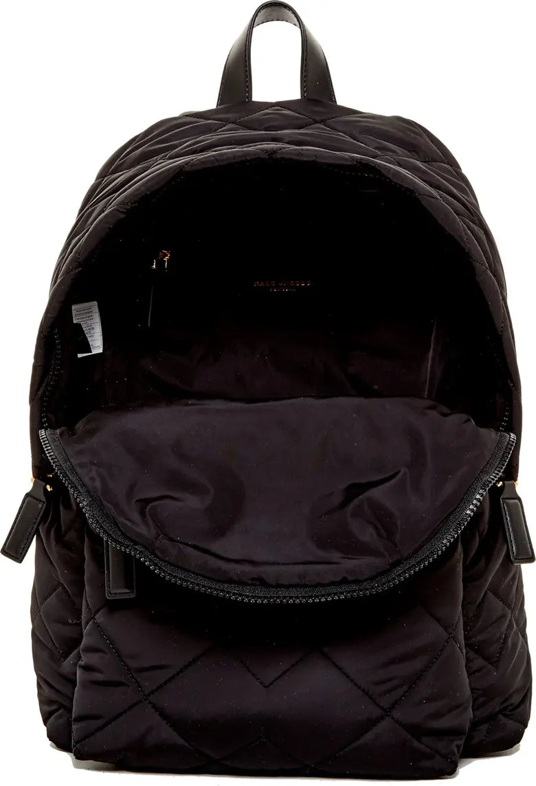 Quilted Nylon School Backpack