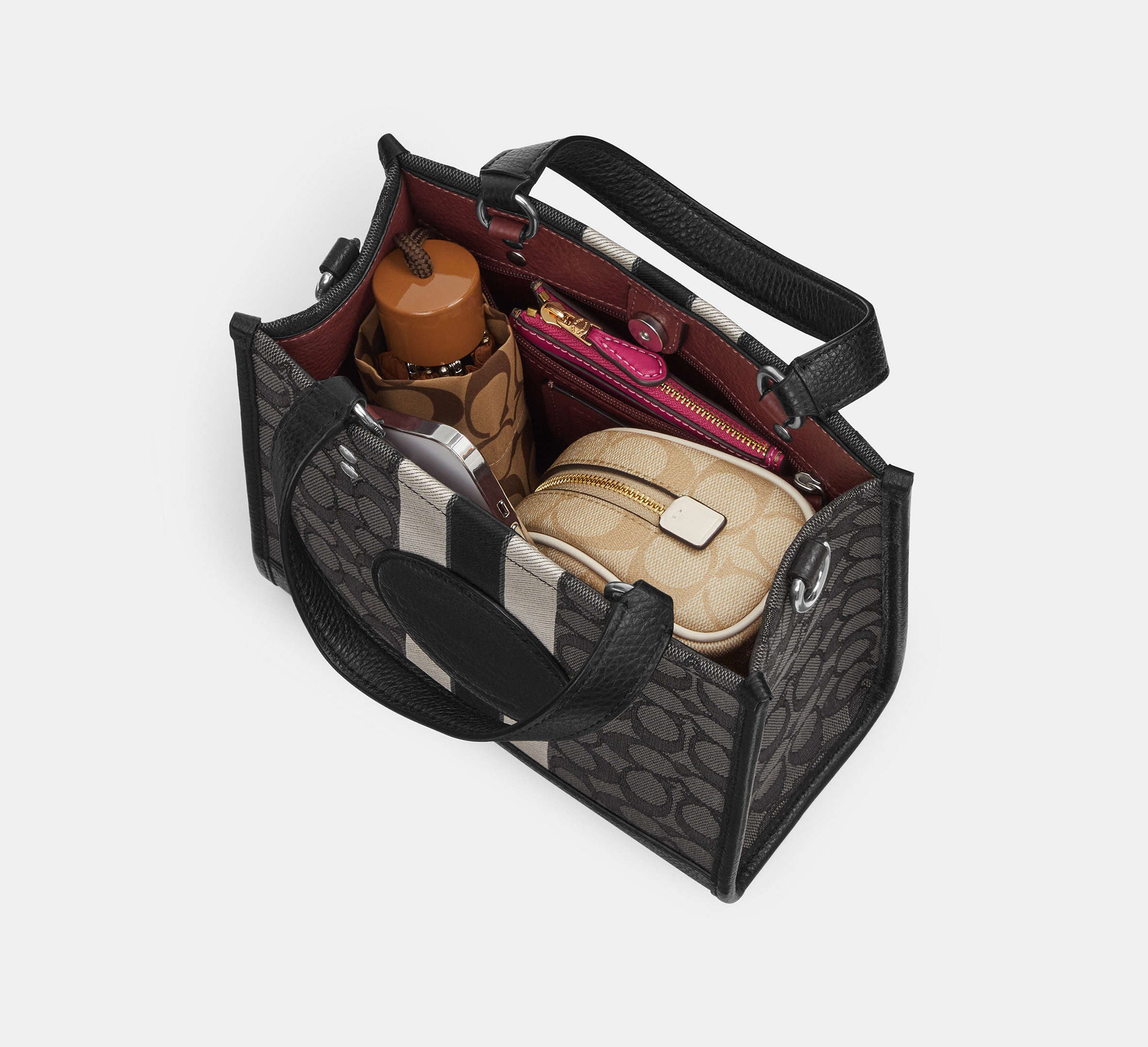 Dempsey Tote 22 In Signature Jacquard With Stripe And Coach Patch