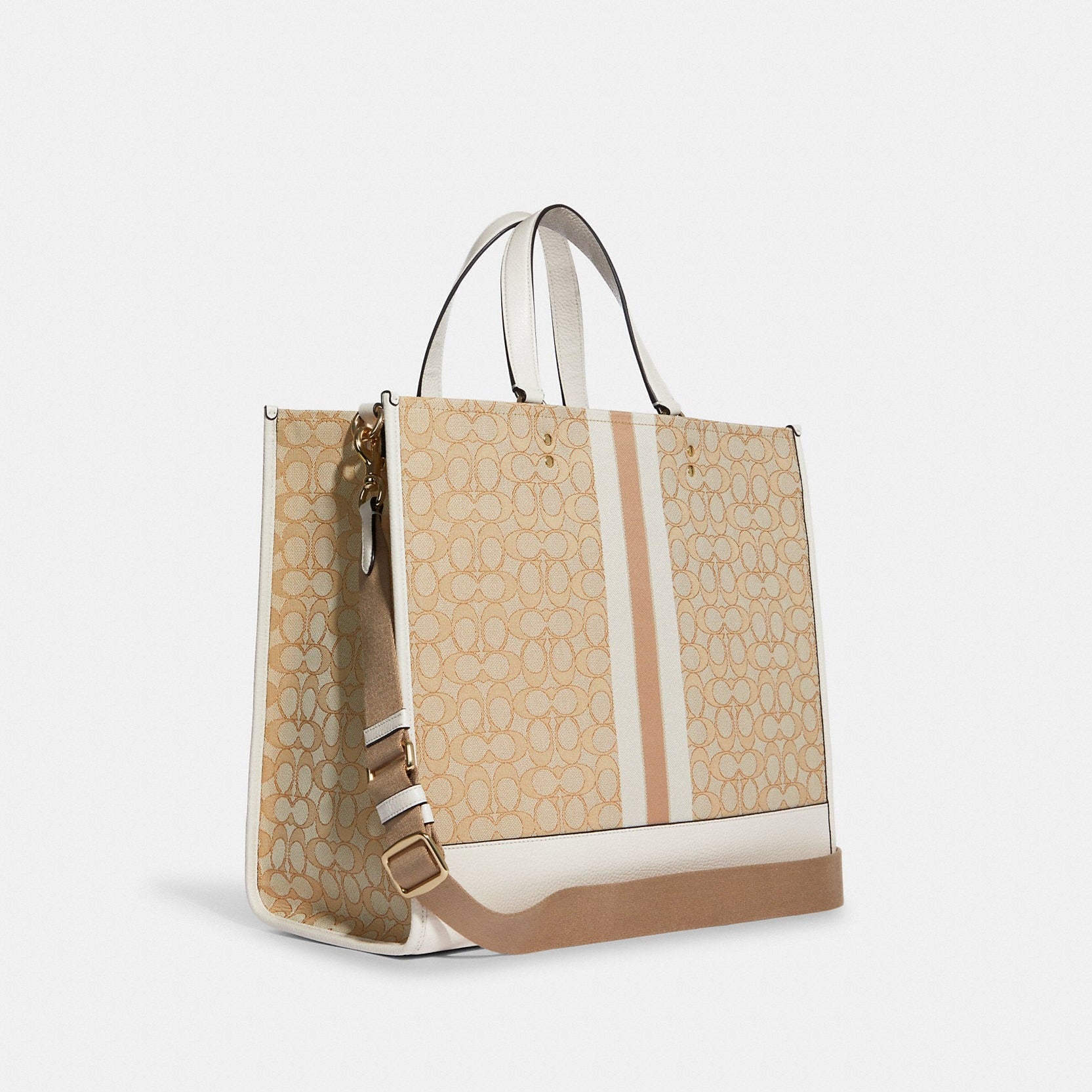 Dempsey Tote 40 In Signature Jacquard With Stripe And Coach Patch