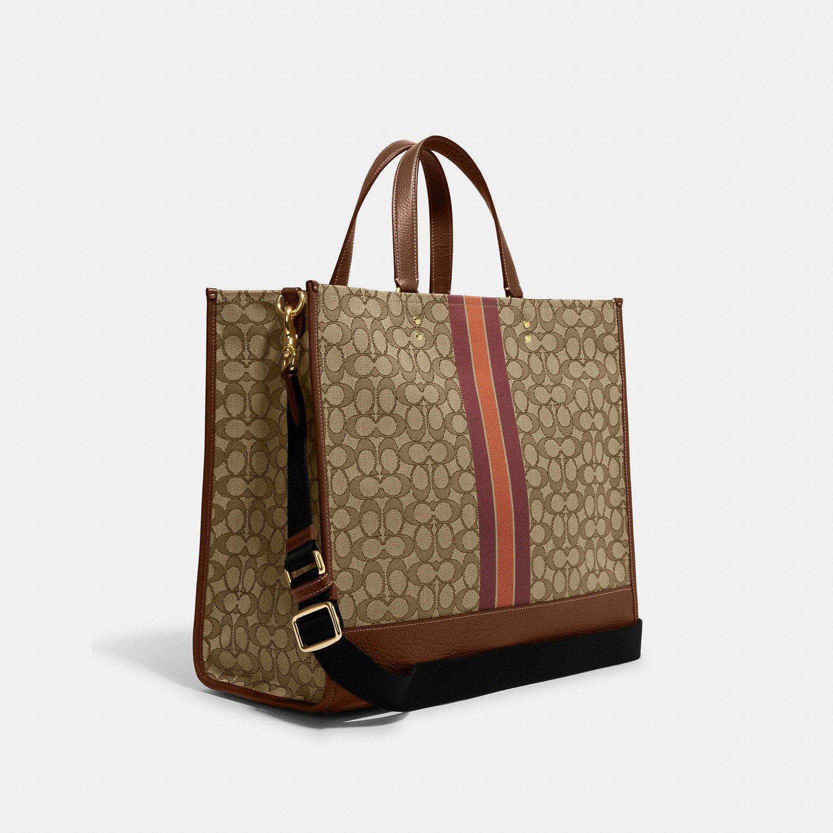 Dempsey Tote 40 In Signature Jacquard With Stripe And Coach Patch