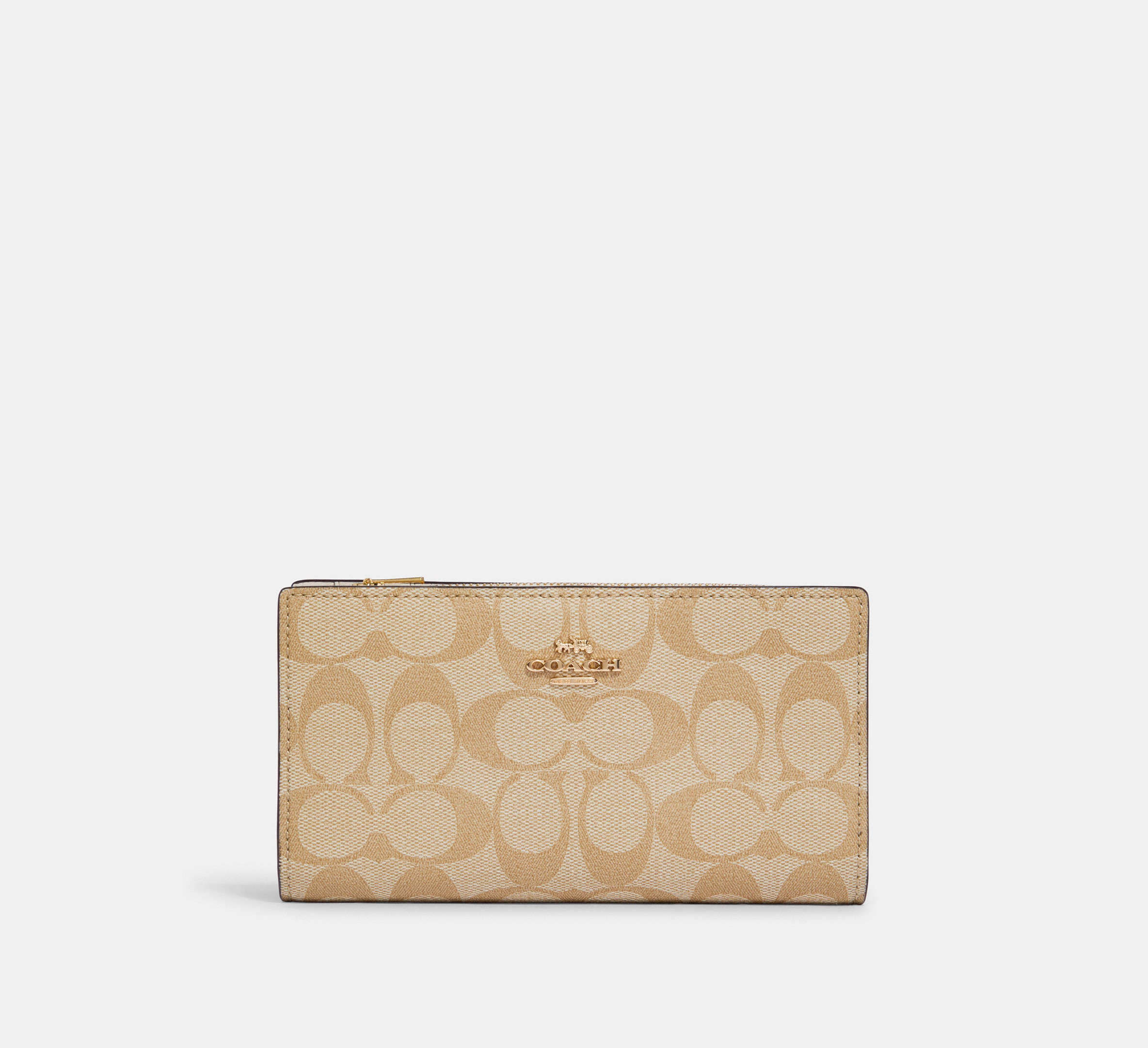 Slim Zip Wallet In Signature Canvas