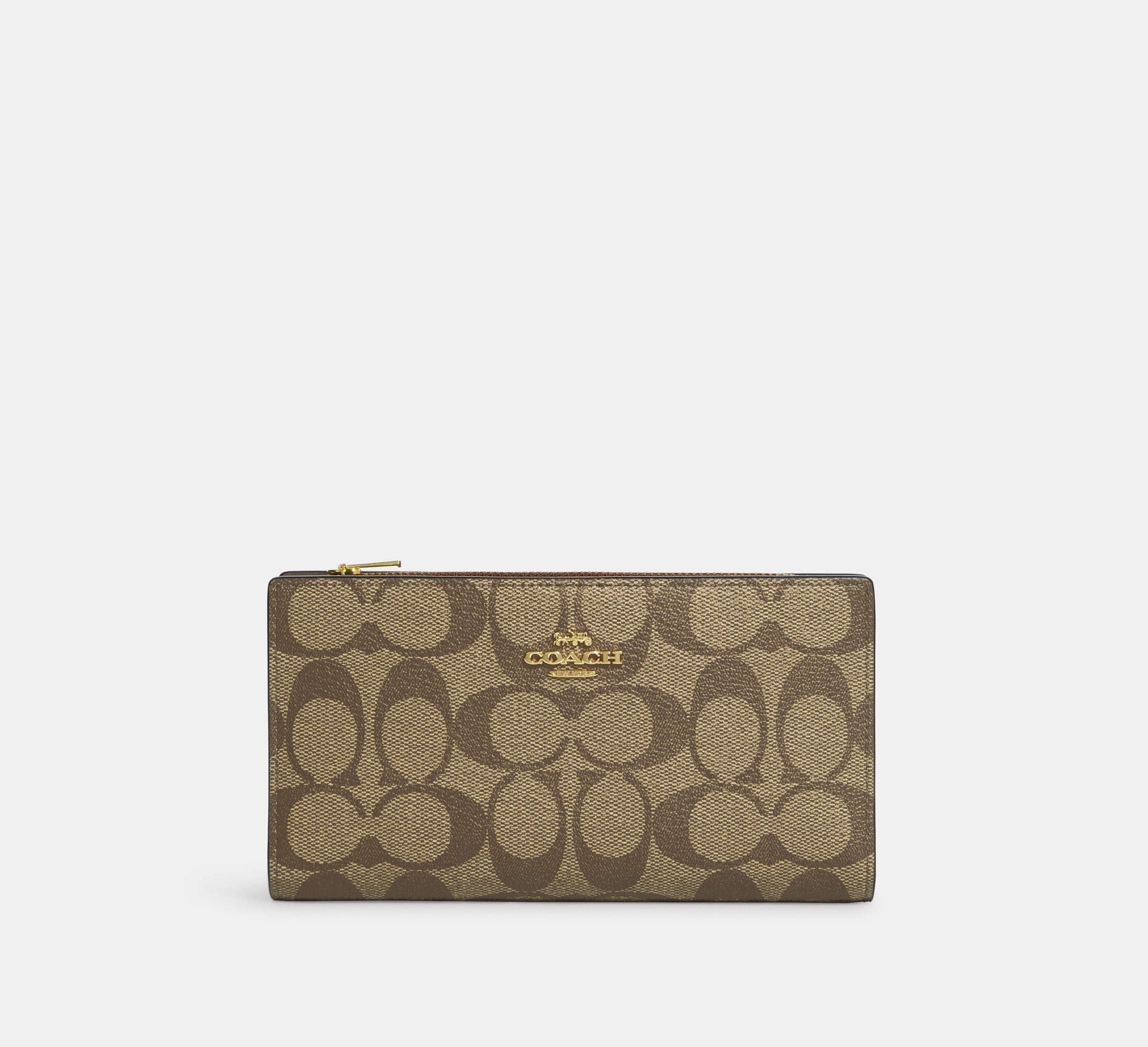 Slim Zip Wallet In Signature Canvas