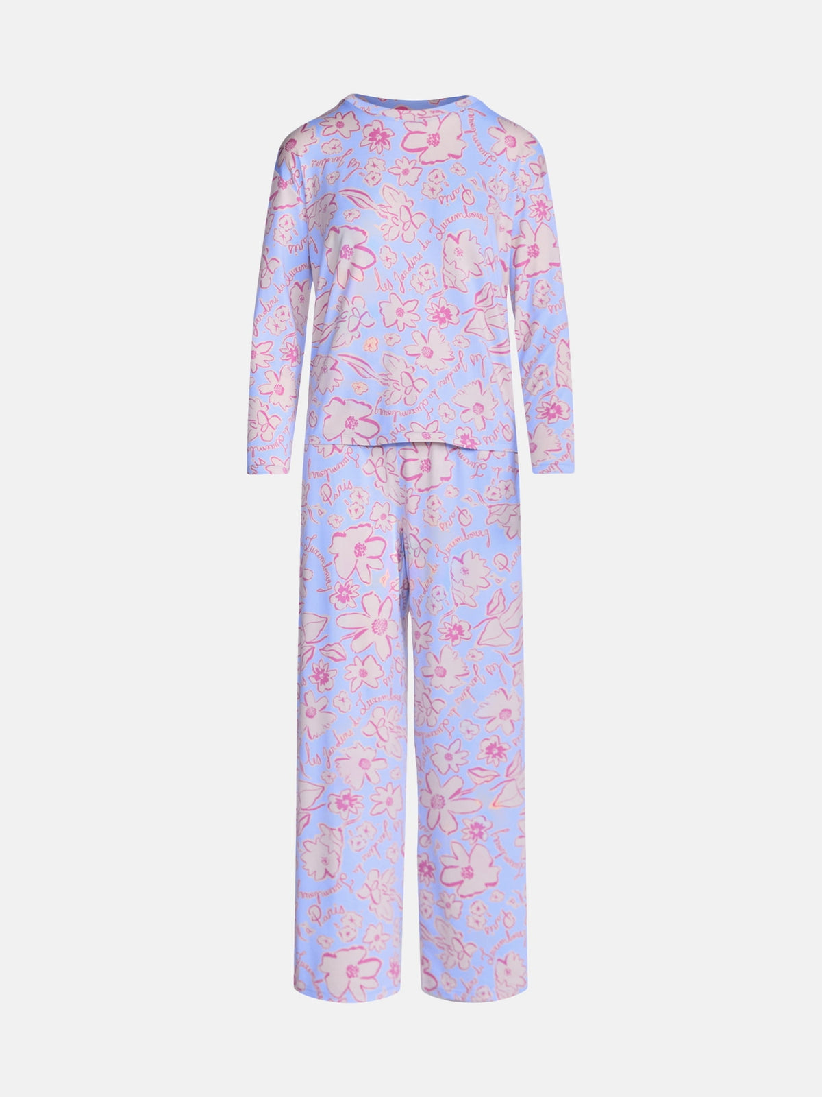 Joyspun Dreamy Soft Collection para mujer, JOS Polished Blue Paris, imagen adicional del diseño de pijama #color_JOS Polished Blue Paris