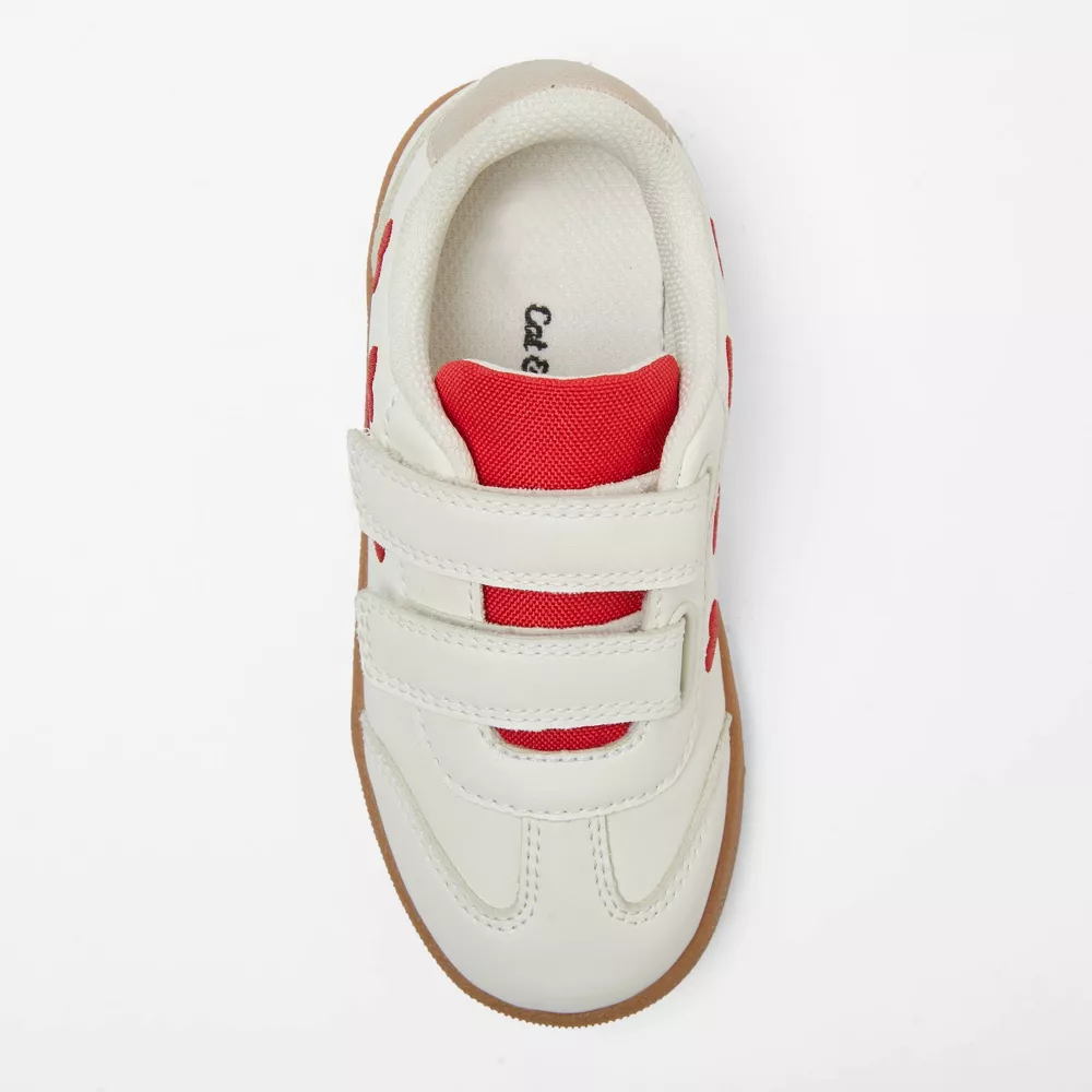Tenis Cat & Jack Dakota White Heart con cierre de velcro - vista superior