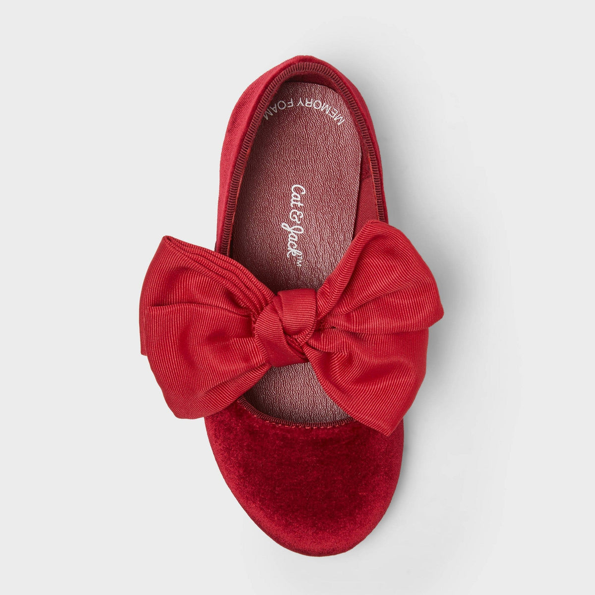 Cat & Jack Meena calzado infantil Burgundy con punta redonda y tira sobre el empeine #color_CJ Burgundy