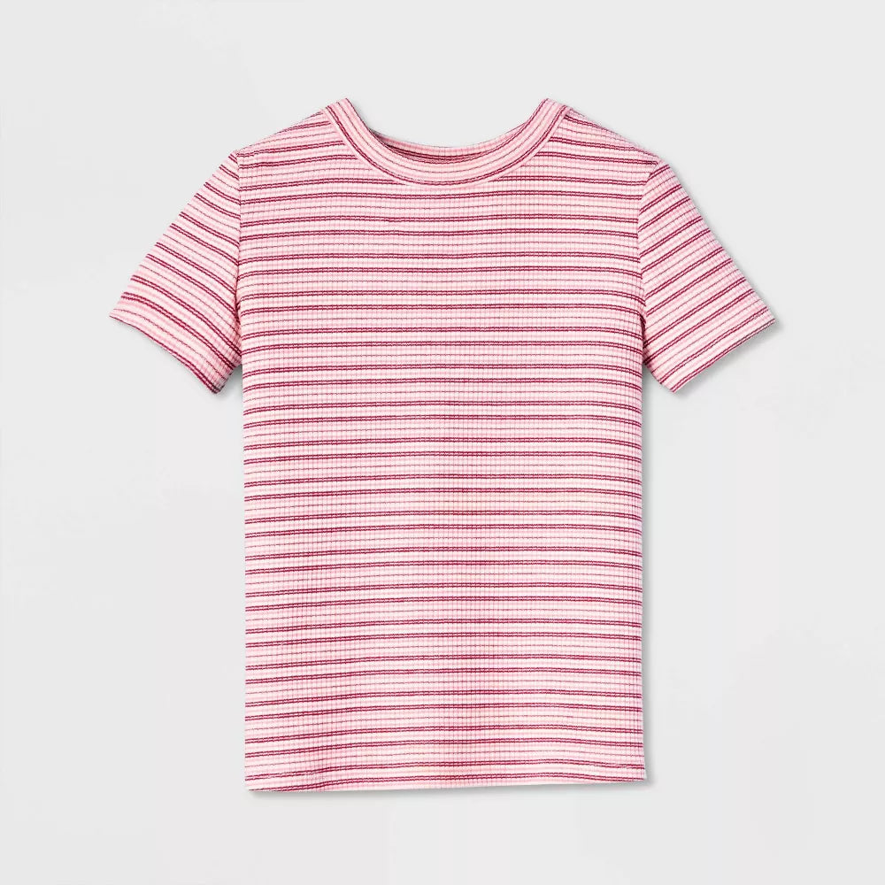 Playera Cat & Jack gris jaspe claro de manga corta para niña #color_CJ Mauve
