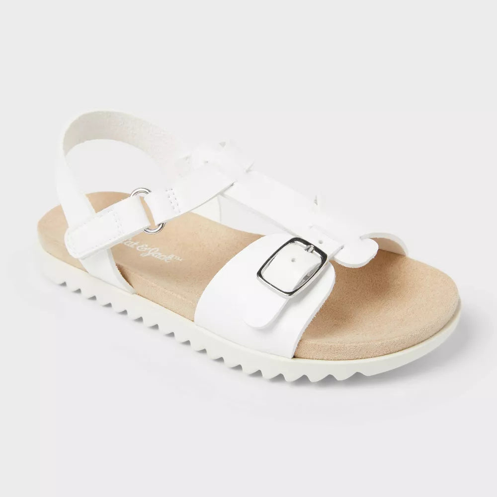 Sandalias Cat & Jack Sharon blancas para niña con plantilla contorneada #color_CJ White