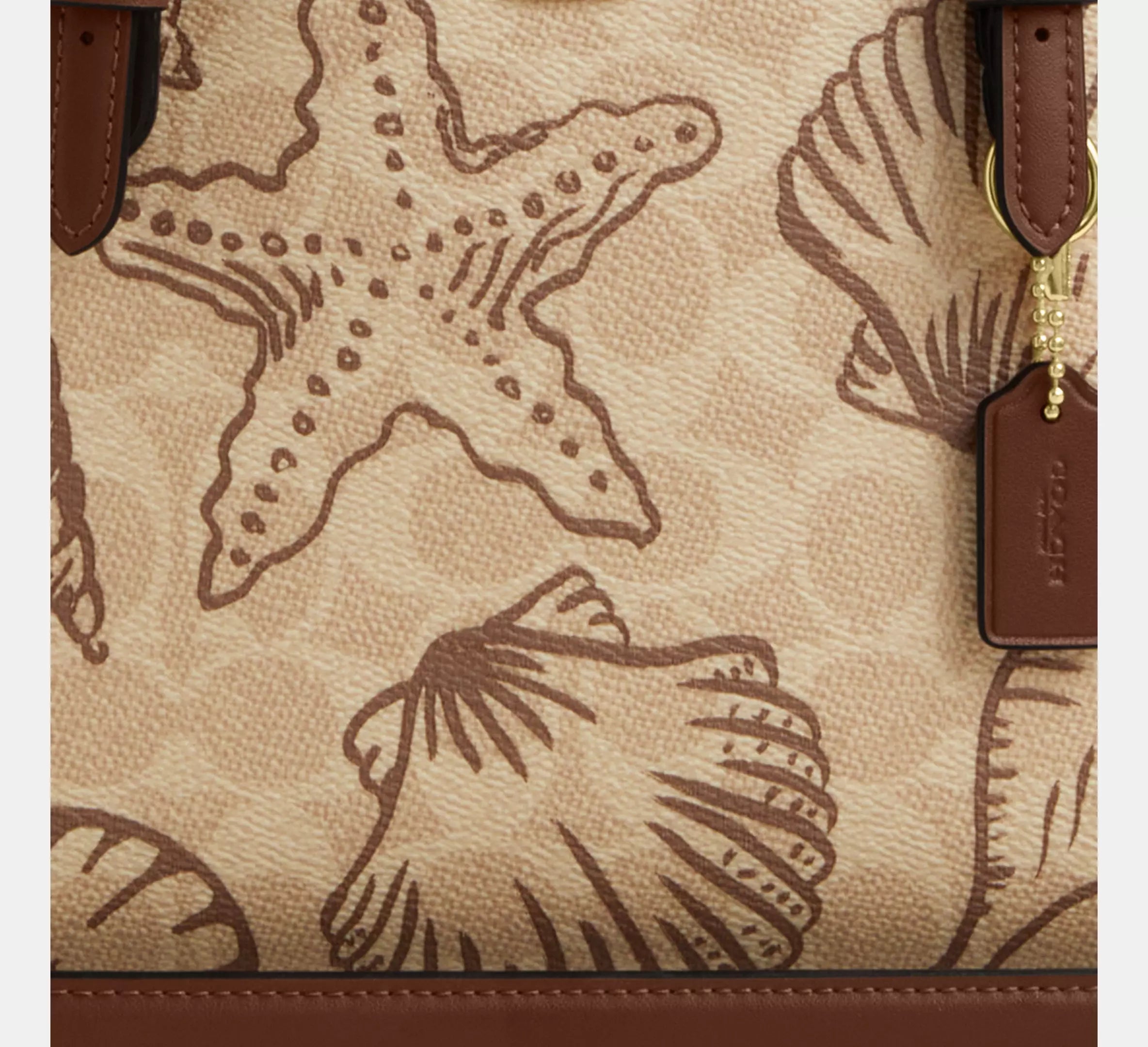 Mollie Tote Bag 25 In Signature Canvas With Shell Print