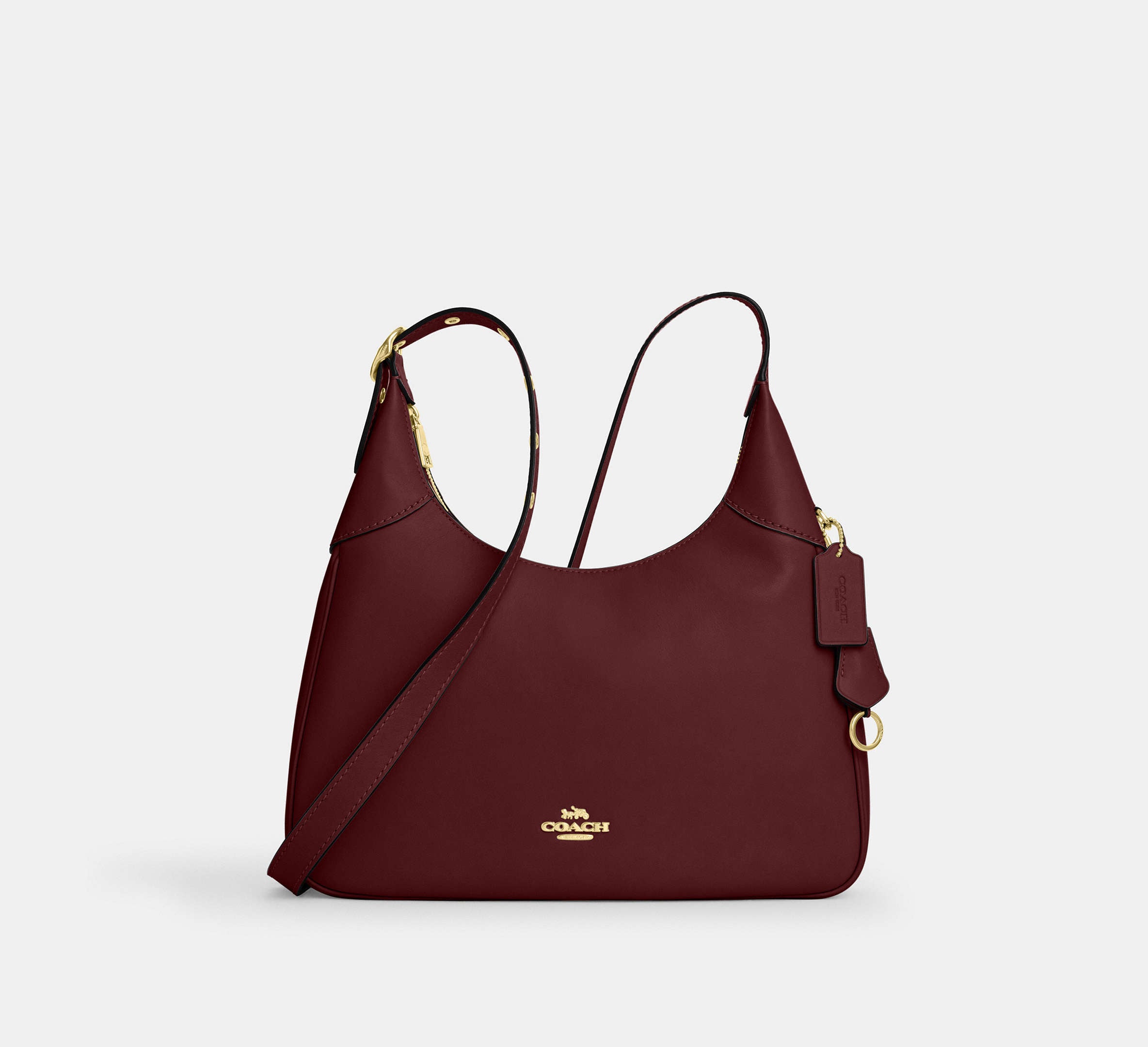 Coach Ella Shoulder Bag bolsa de hombro color vino para mujer