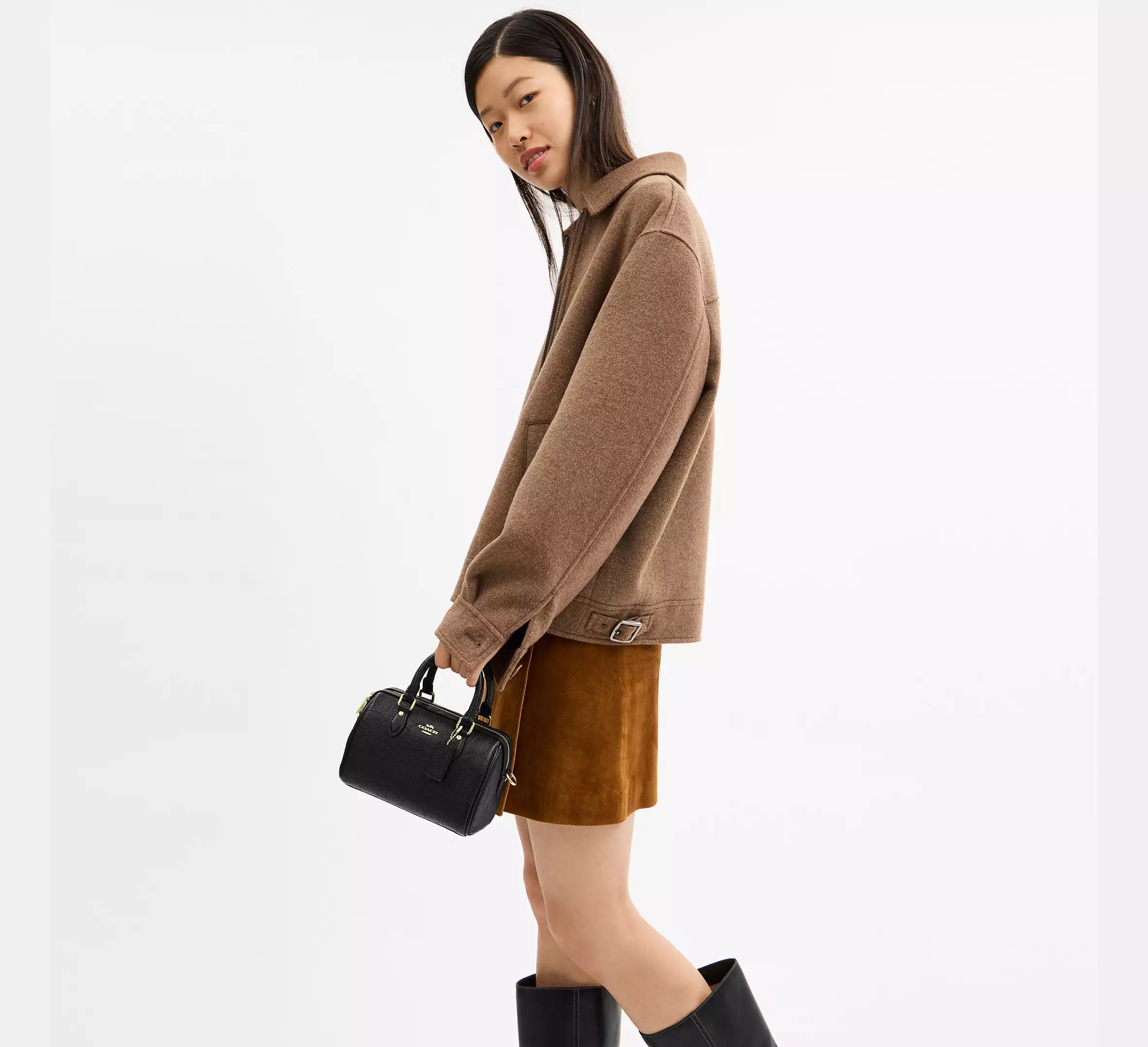 Mini Rowan Crossbody Bag In Signature Leather