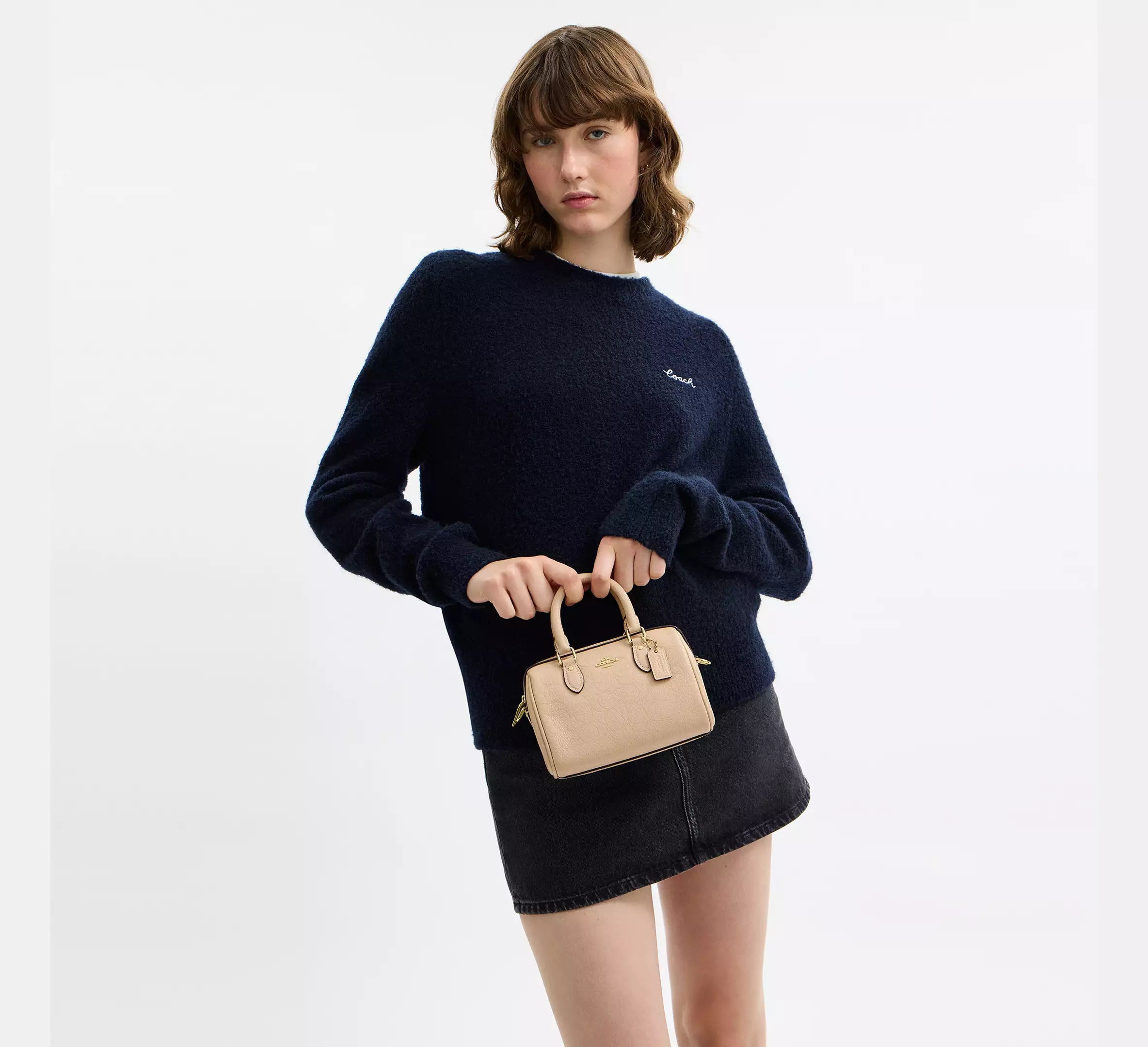 Mini Rowan Crossbody Bag In Signature Leather