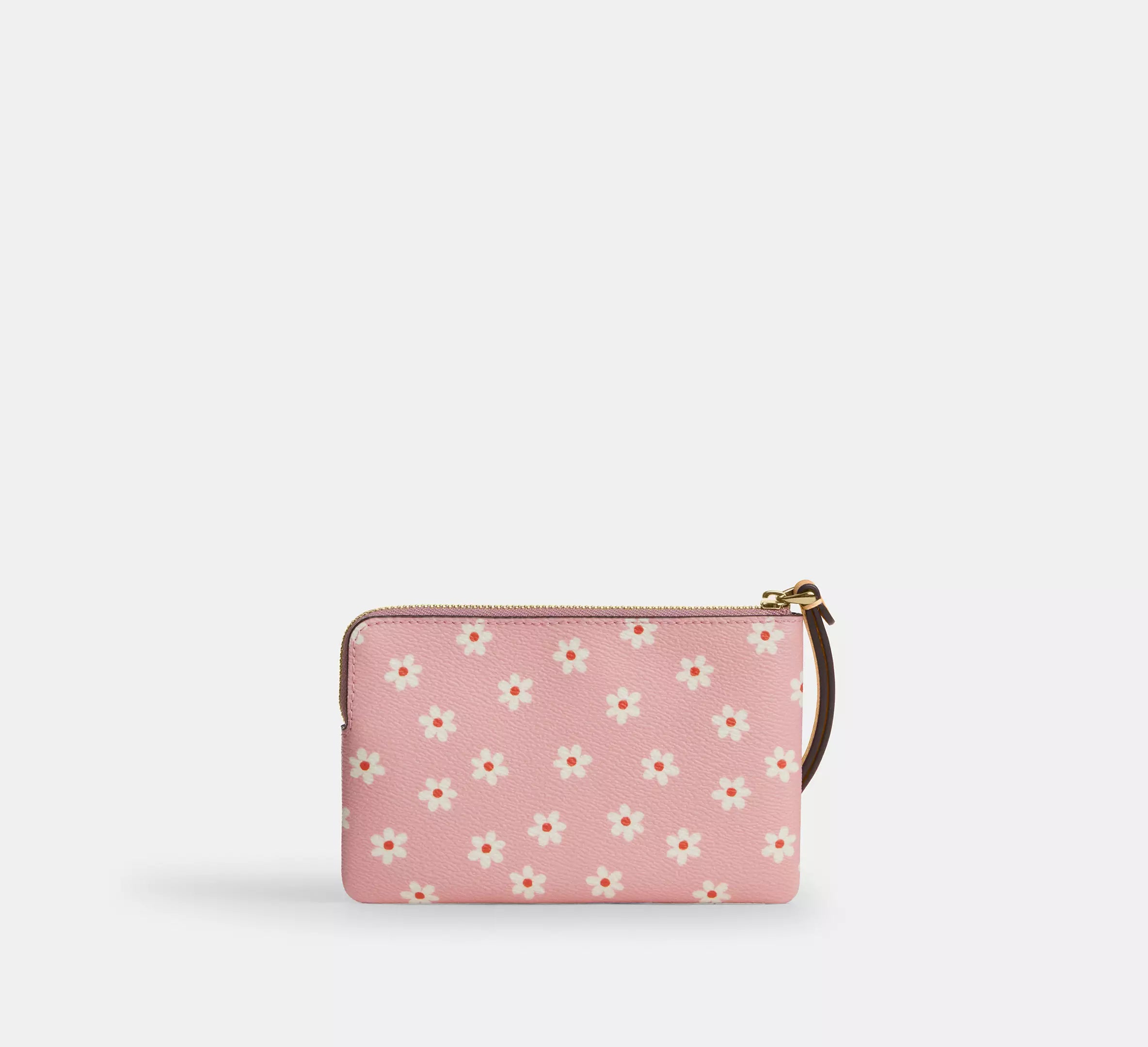 Corner Zip Wristlet With Floral Print