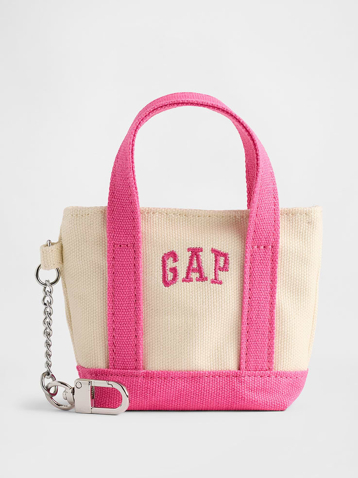 Gap Logo Tote Bag Charm Standout Pink vista principal #color_GAP Standout Pink