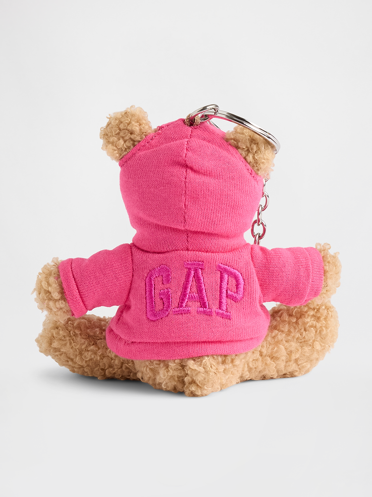 Gap Brannan Bear Hoodie Bag Charm Super Pink Neon detalle frontal #color_GAP Super Pink Neon