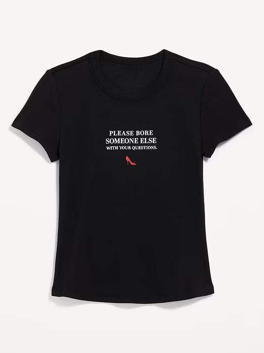 Camiseta crop ajustada Old Navy x The Devil Wears Prada para mujer #color_Black