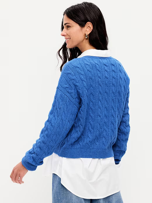 Old Navy SoSoft Cerulean Cable-Knit Sweater para mujer estilo casual chic