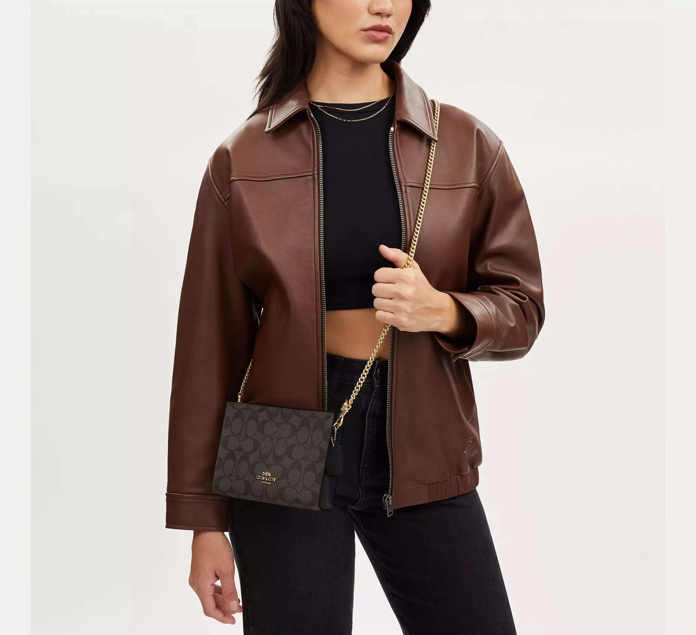 Slim Crossbody In Signature Canvas