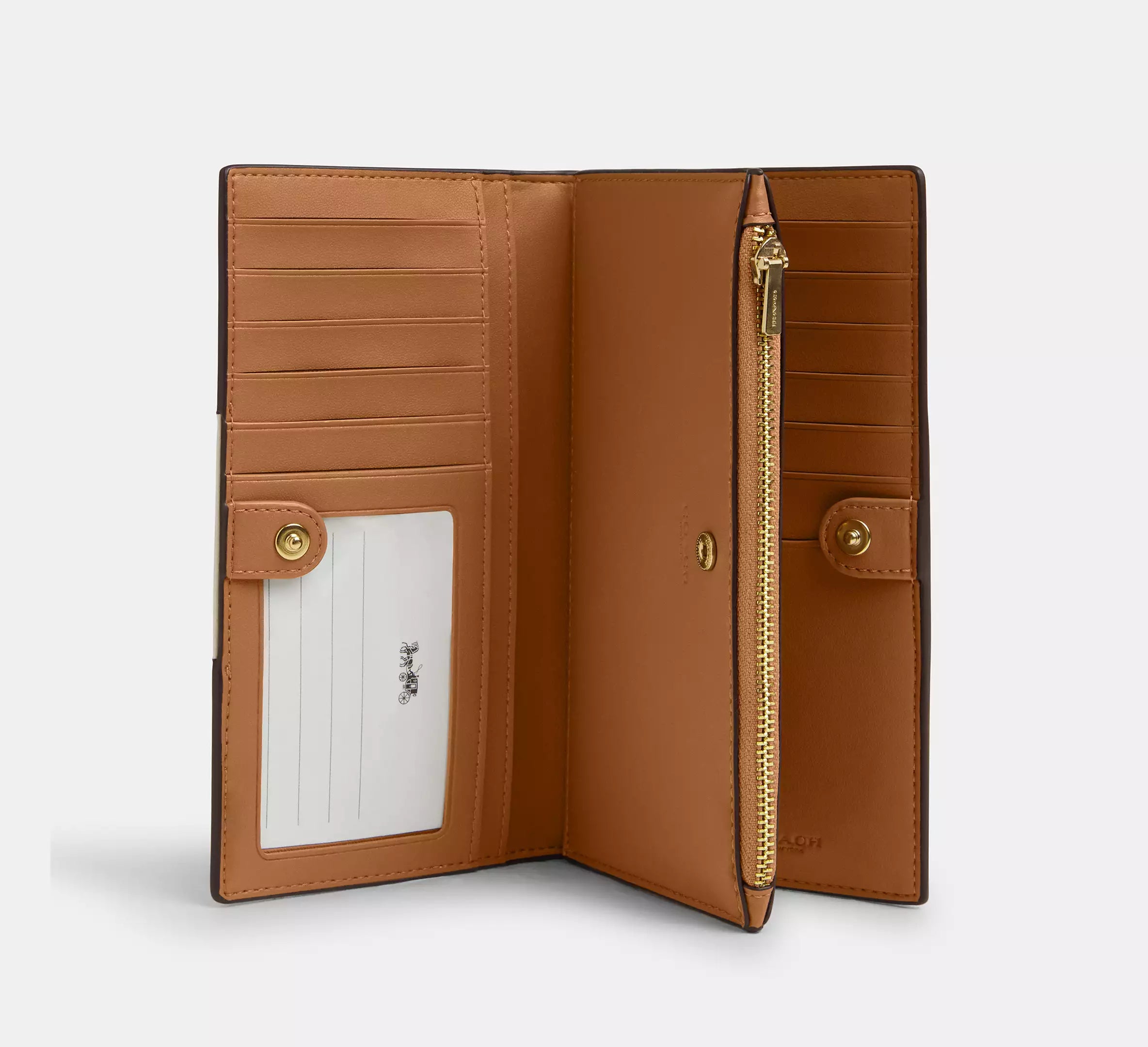 Slim Zip Wallet In Signature Canvas With Stripe