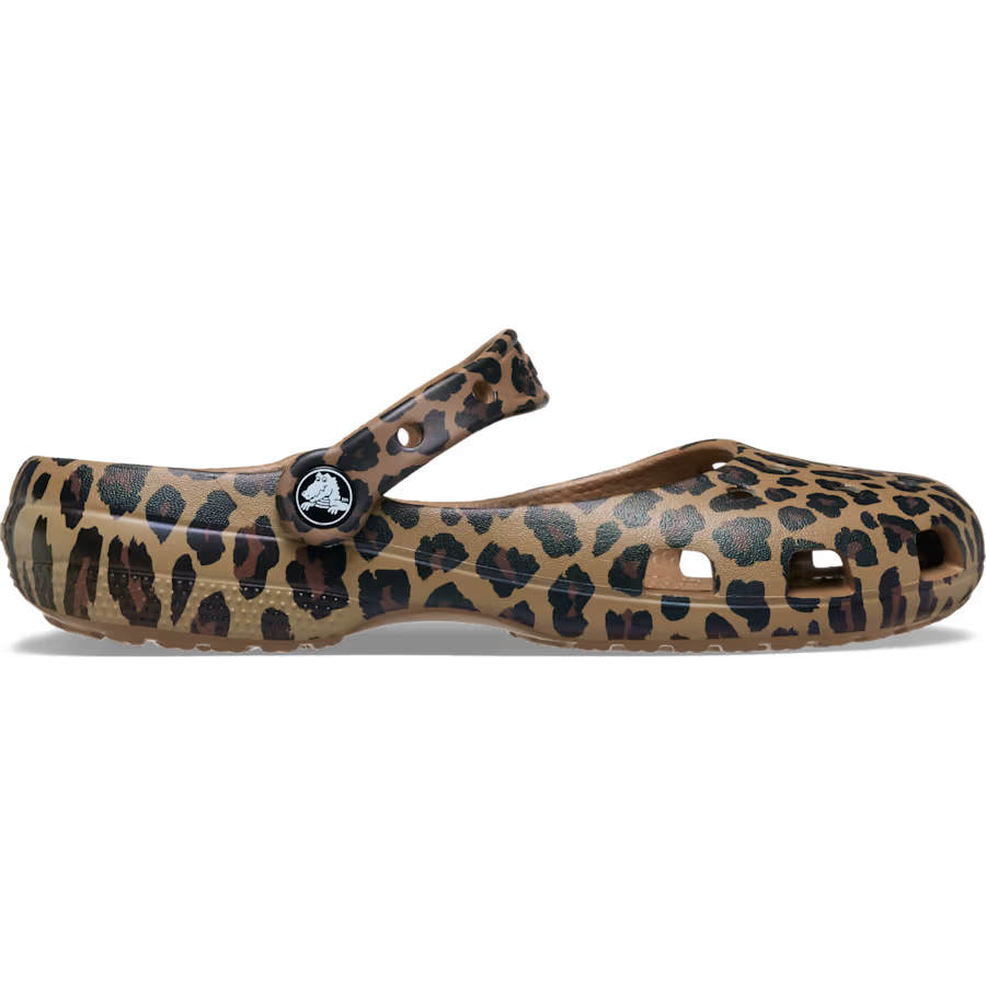 Crocs Classic Animal Ballet con estampado leopardo para mujer