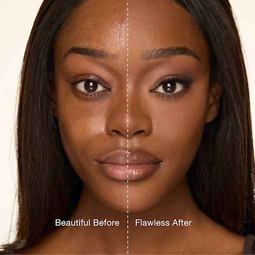 Charlotte Tilbury Airbrush Flawless Blur Loose Setting Powder Translucent Tan Deep antes y después #color_CT Translucent Tan/Deep